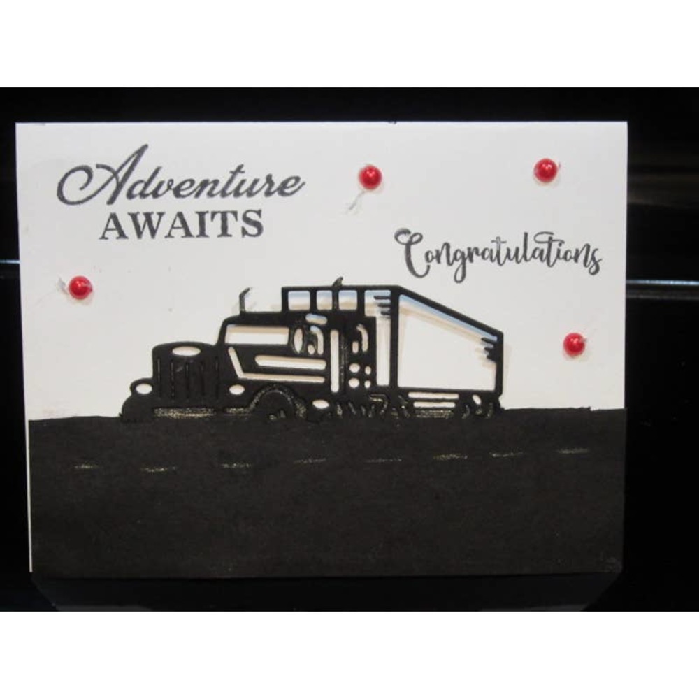 Copied - Handmade Greeting Card.  18 Wheeler Truck. Congratulations
